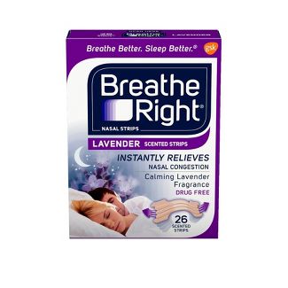 Breathe Right Lavender Scented Drug-Free Nasal Strips for Congestion Relief