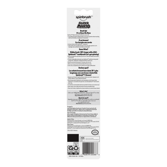 Super Mario Kid’s Spinbrush Electric Battery Toothbrush