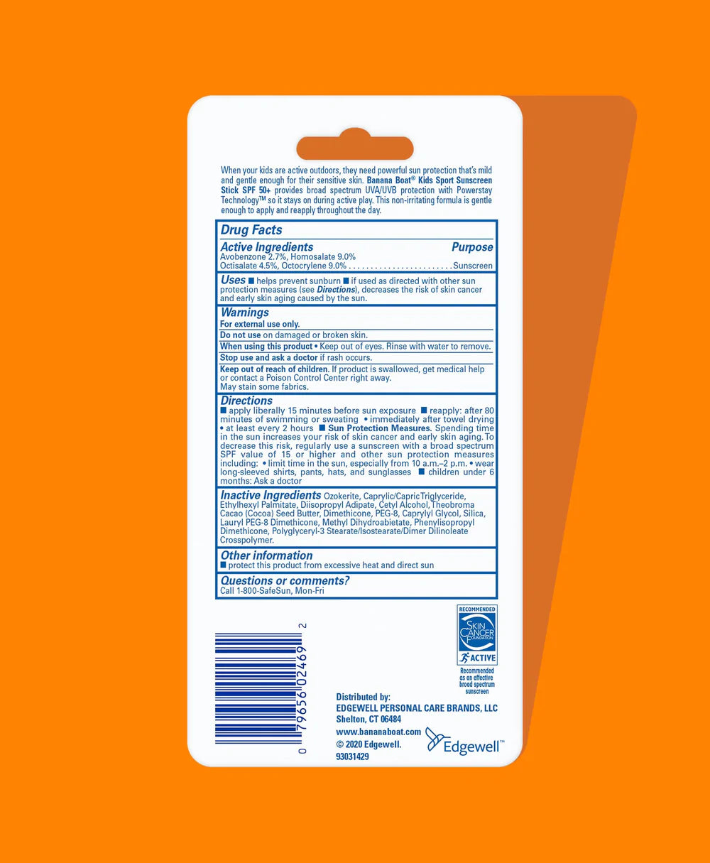 BANANA BOAT KIDS SPORT STICK SPF 50