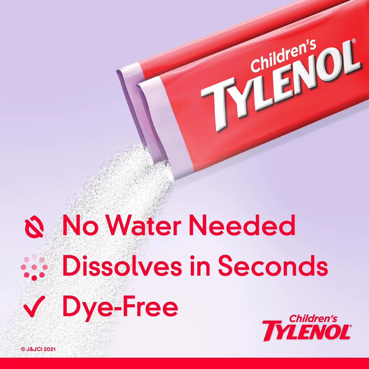 Children's Tylenol Acetaminophen Dissolve Packets, Wild Berry, 18 ct