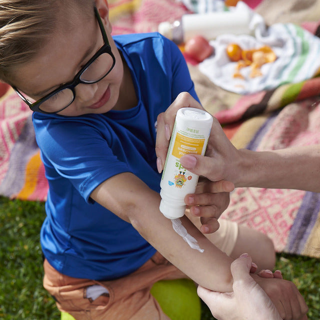 Kids spf 50+ mineral sunscreen rollerball, totally tropical