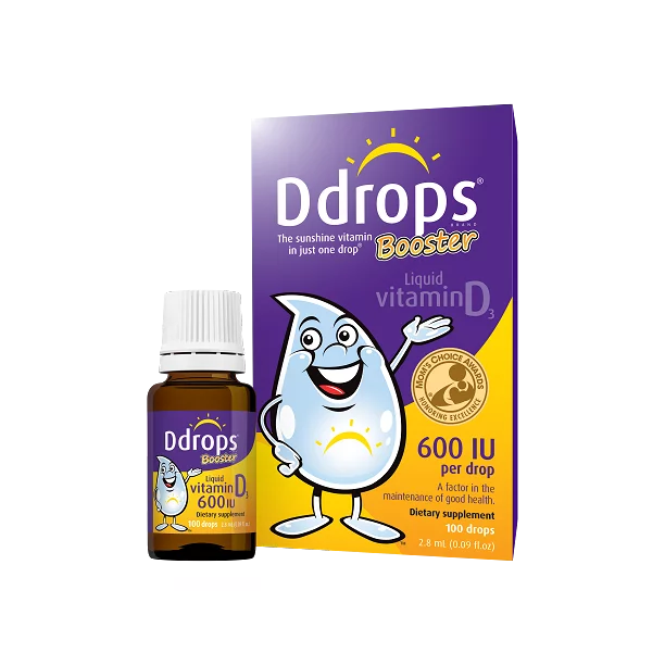Kids Ddrops® Booster Liquid Vitamin D3 Drops, 600 IU Per Drop, 0.09 fl oz