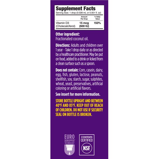 Kids Ddrops® Booster Liquid Vitamin D3 Drops, 600 IU Per Drop, 0.09 fl oz