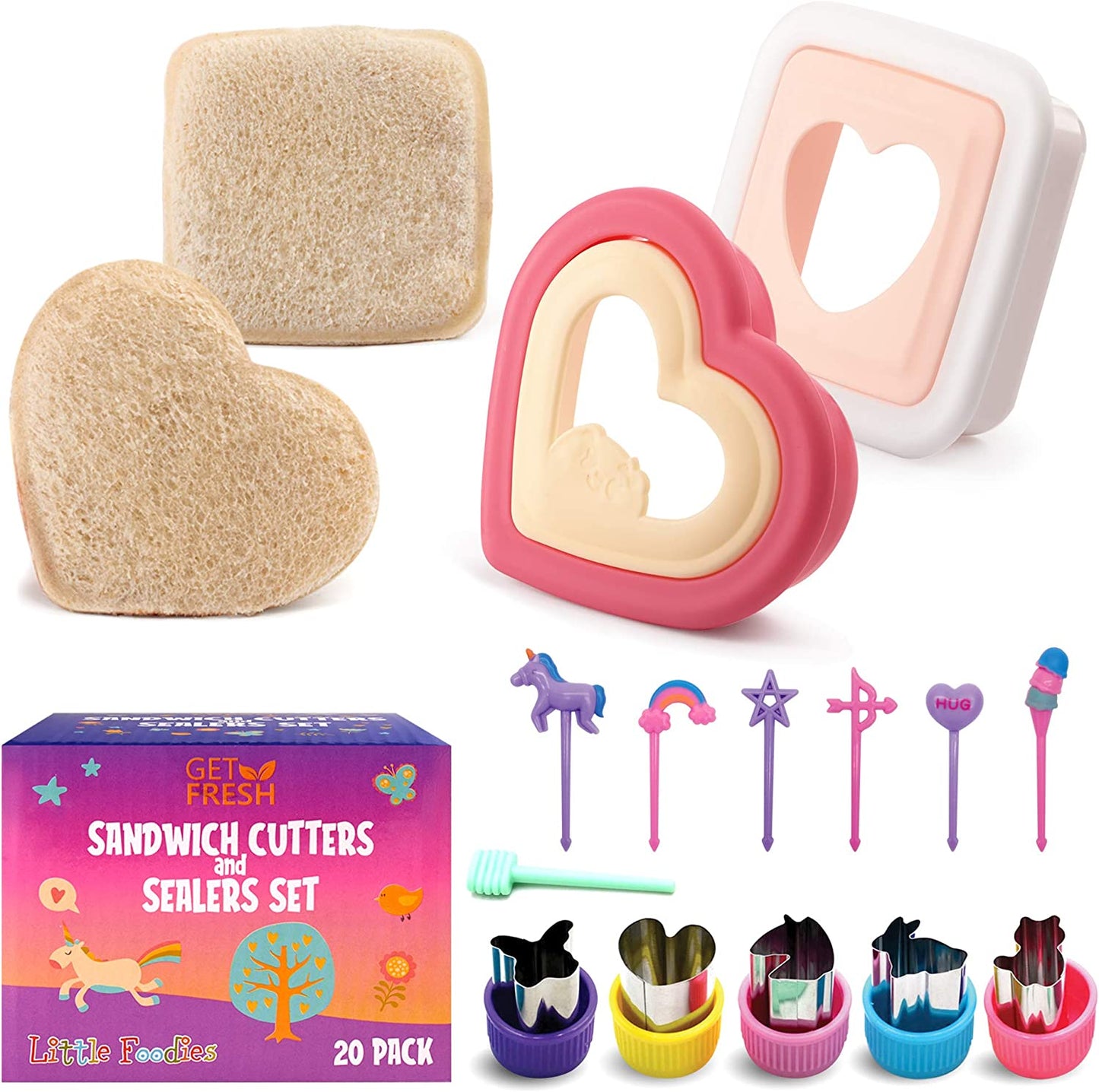 GET FRESH Cortadores de sándwich y selladores unicornio