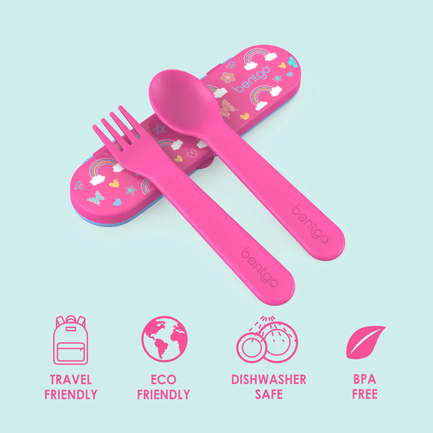 Bentgo Kids Utensils Set Rainbows and Butterflies