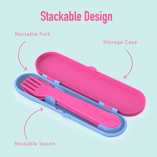 Bentgo Kids Utensils Set Rainbows and Butterflies