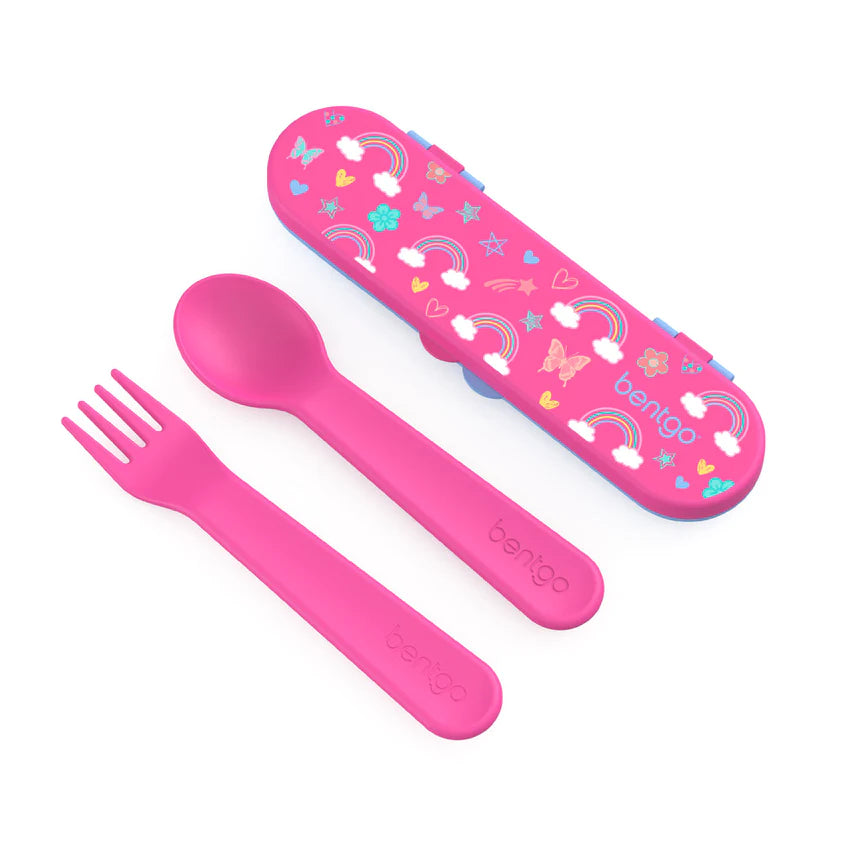 Bentgo Kids Utensils Set Rainbows and Butterflies