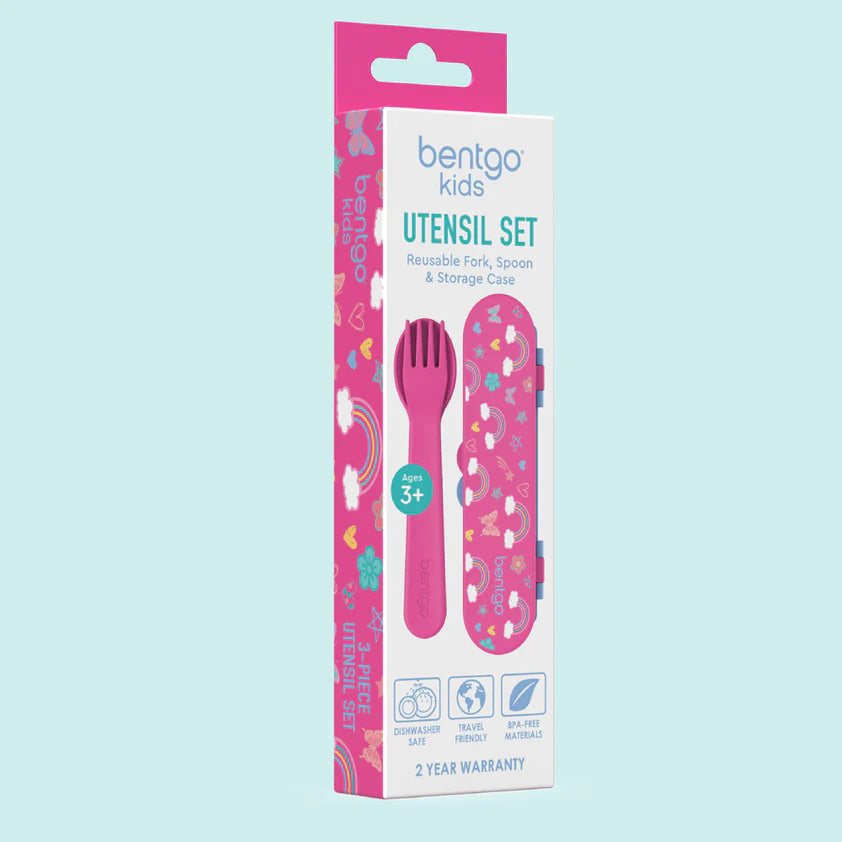 Bentgo Kids Utensils Set Rainbows and Butterflies