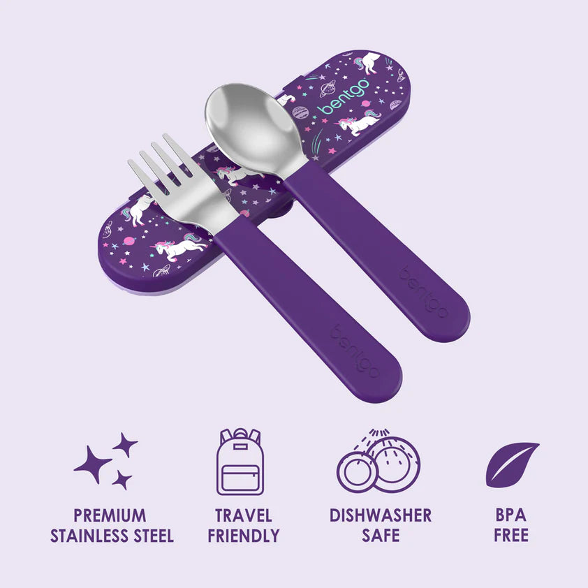 Bentgo Kids Stainless Steel Utensils Set Unicorn