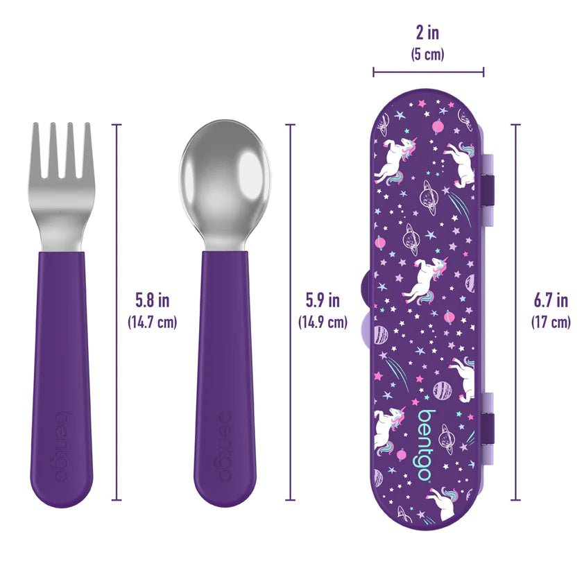 Bentgo Kids Stainless Steel Utensils Set Unicorn