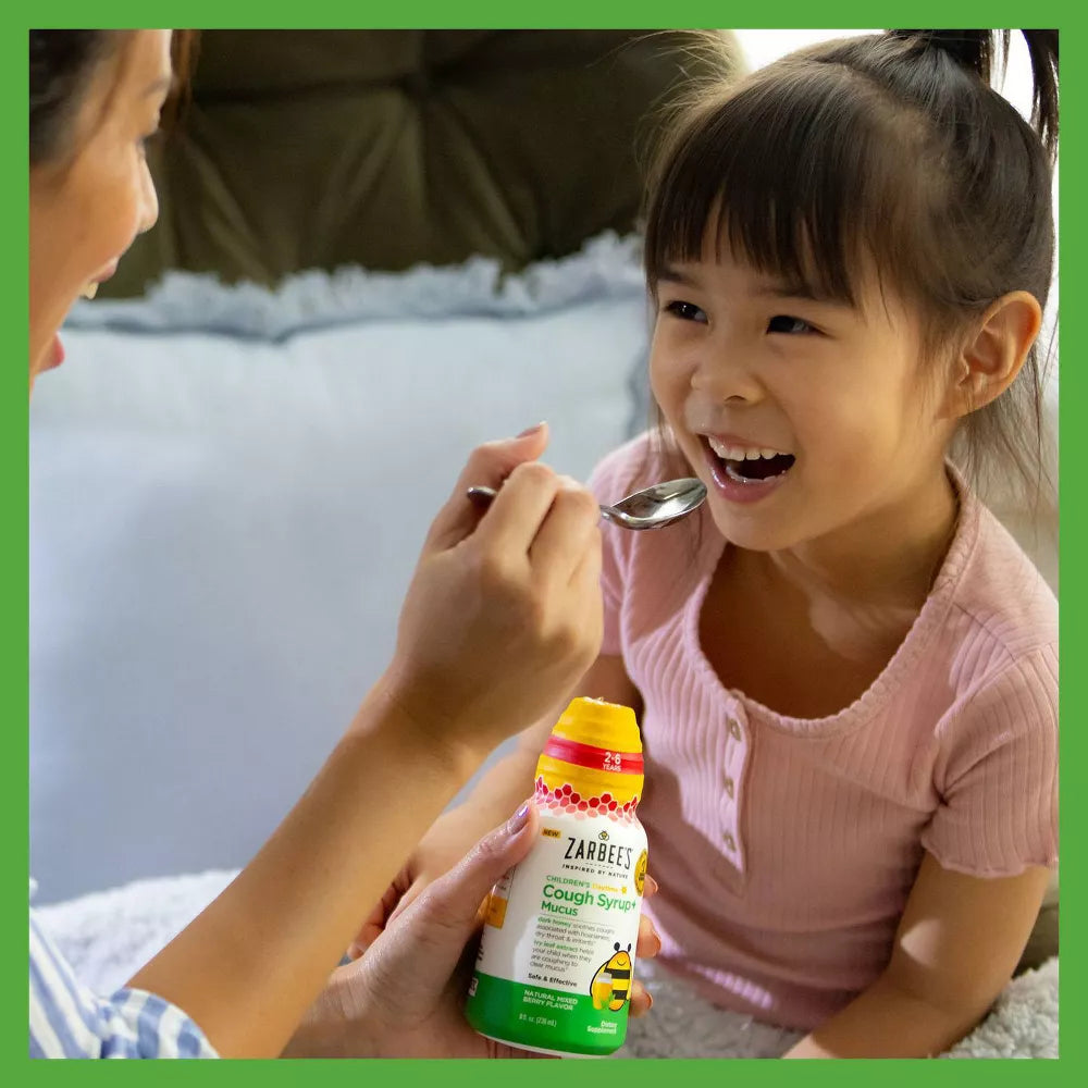 Zarbee’s Kids Cough + Mucus Daytime with Honey, Ivy Leaf, Zinc & Elderberry - Mixed Berry - 4 fl oz