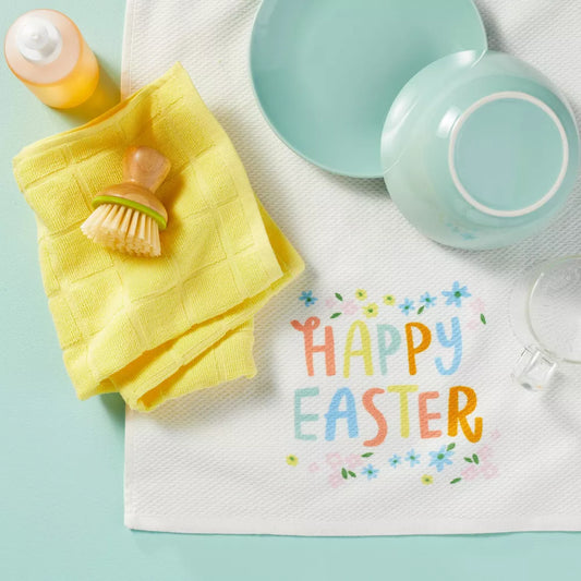 Paquete de 2 paños de cocina de algodón Felices Pascuas