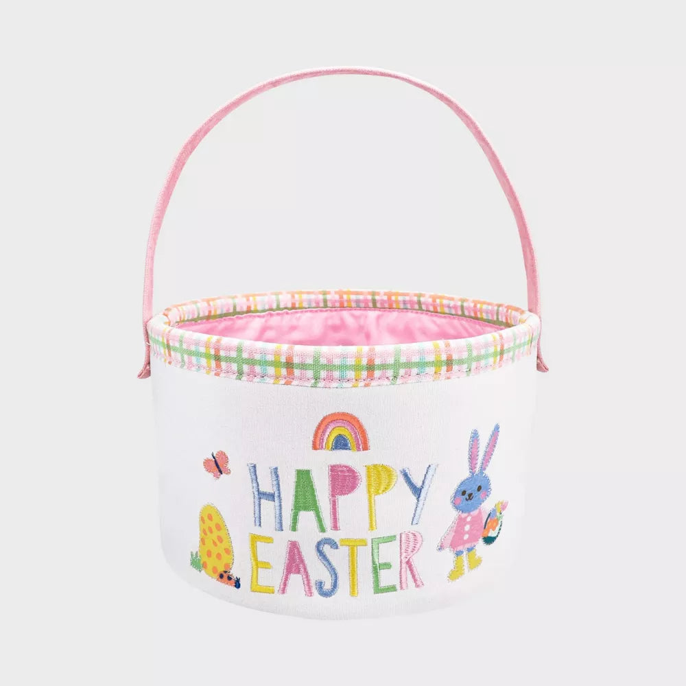 'Felices Pascuas' Cesta Decorativa Base Blanca
