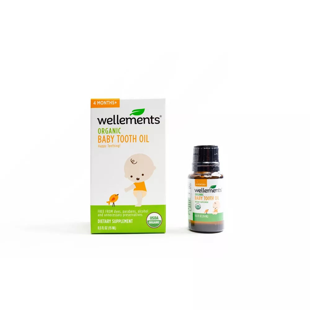 Wellements Aceite orgánico para dientes de bebé - 0.5 fl oz