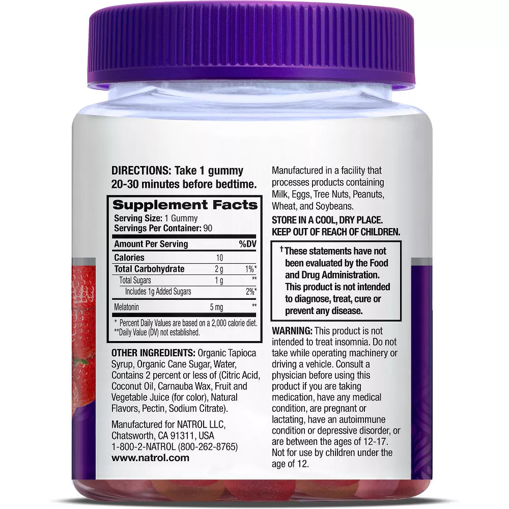 Natrol Melatonin 5mg Sleep Aid Gummies - Strawberry - 90ct