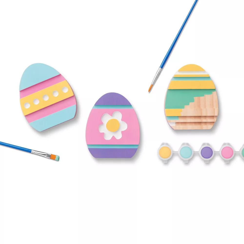 Kit de 6 piezas de huevos de Pascua de madera para pintar