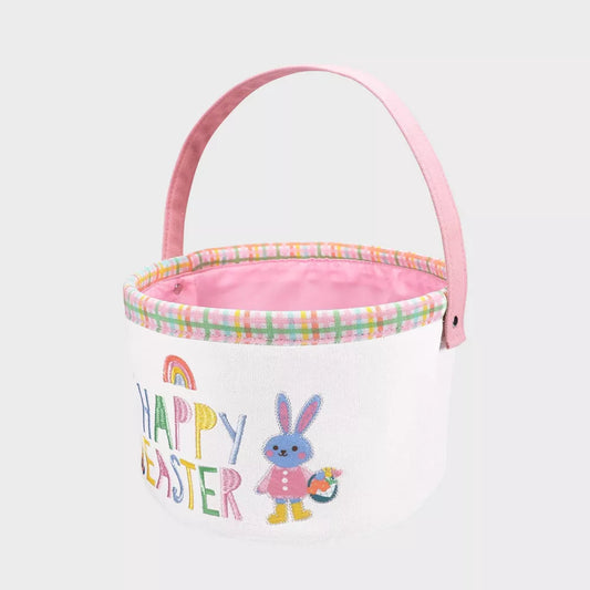 'Felices Pascuas' Cesta Decorativa Base Blanca