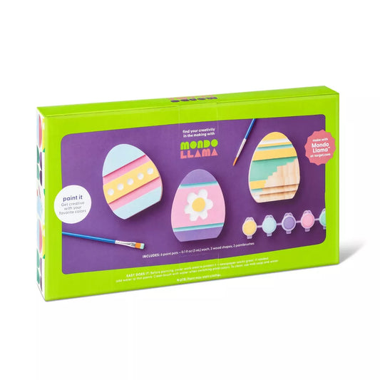 Kit de 6 piezas de huevos de Pascua de madera para pintar