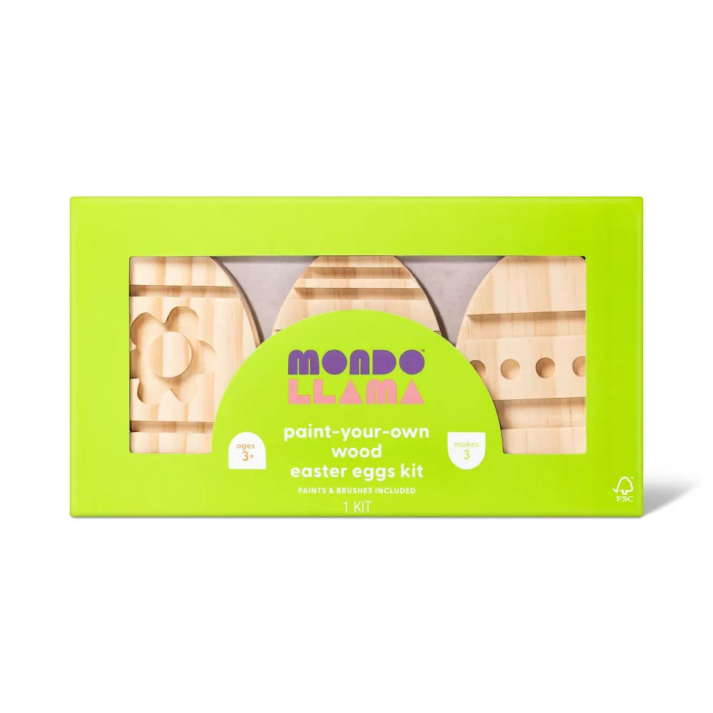 Kit de 6 piezas de huevos de Pascua de madera para pintar