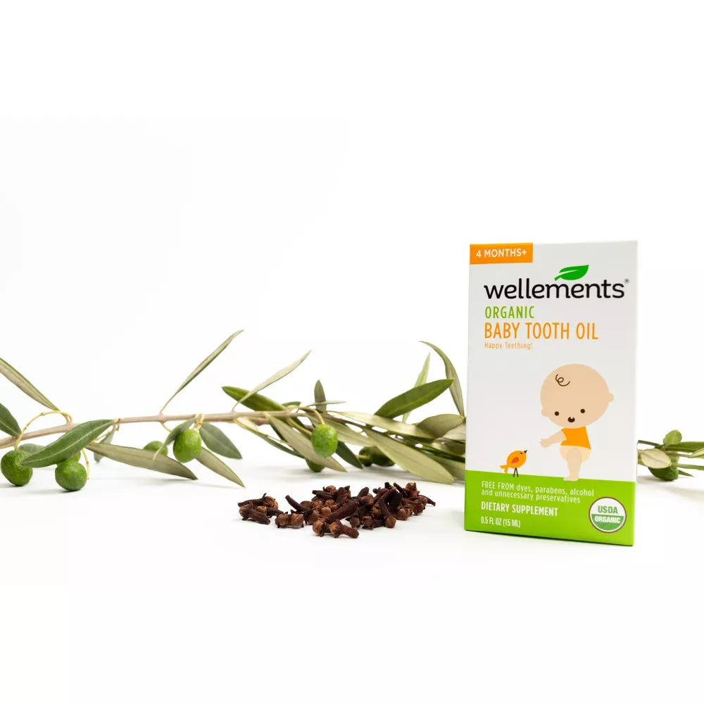 Wellements Aceite orgánico para dientes de bebé - 0.5 fl oz