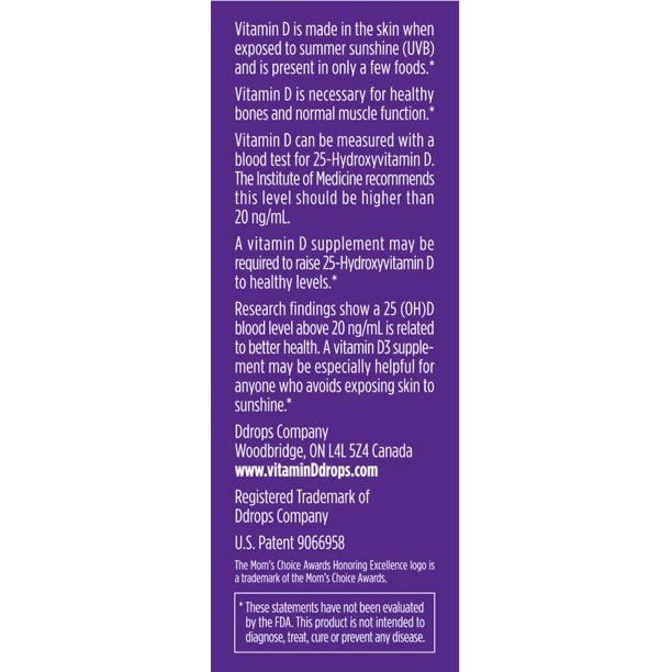 Kids Ddrops® Booster Liquid Vitamin D3 Drops, 600 IU Per Drop, 0.09 fl oz