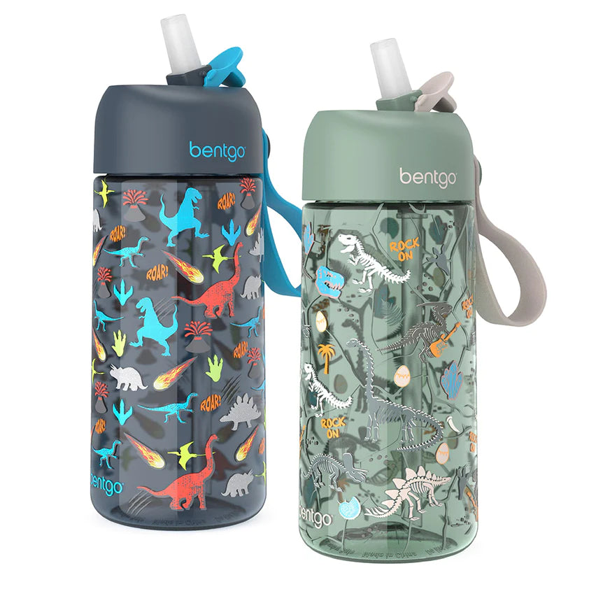 Bentgo Kids Prints Water Bottle Dinosaur/Dino Fossils