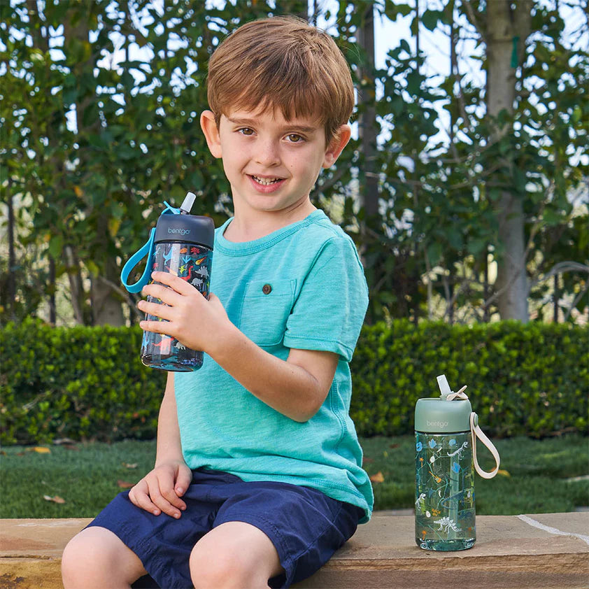 Bentgo Kids Prints Water Bottle Dinosaur/Dino Fossils