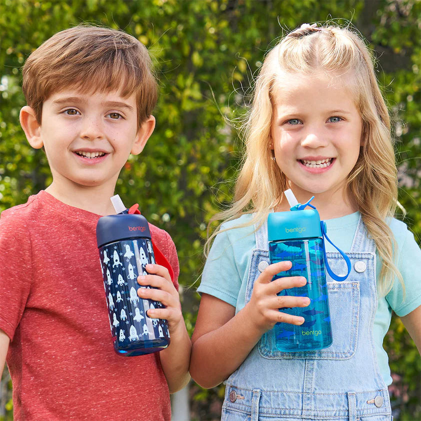 Bentgo Kids Prints Water Bottle Rocket/Shark