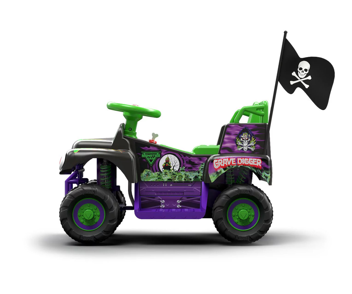 Monster Truck de 6 voltios para excavadora de tumbas, con gráficos auténticos de Monster Jam para niños y niñas de 18 a 36 meses