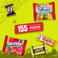 Paquete variado de dulces de Halloween: Snickers, Skittles, gomitas y más - Bolsa a granel de 155 unidades