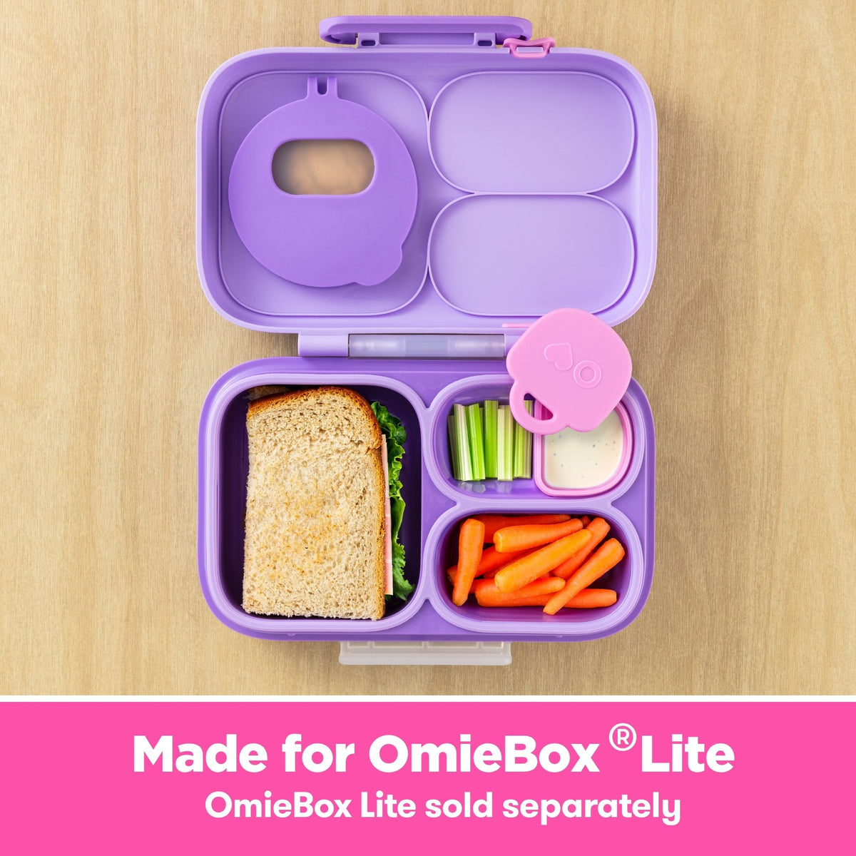 OmieBox® Lite Dip Containers Rosa/Magenta