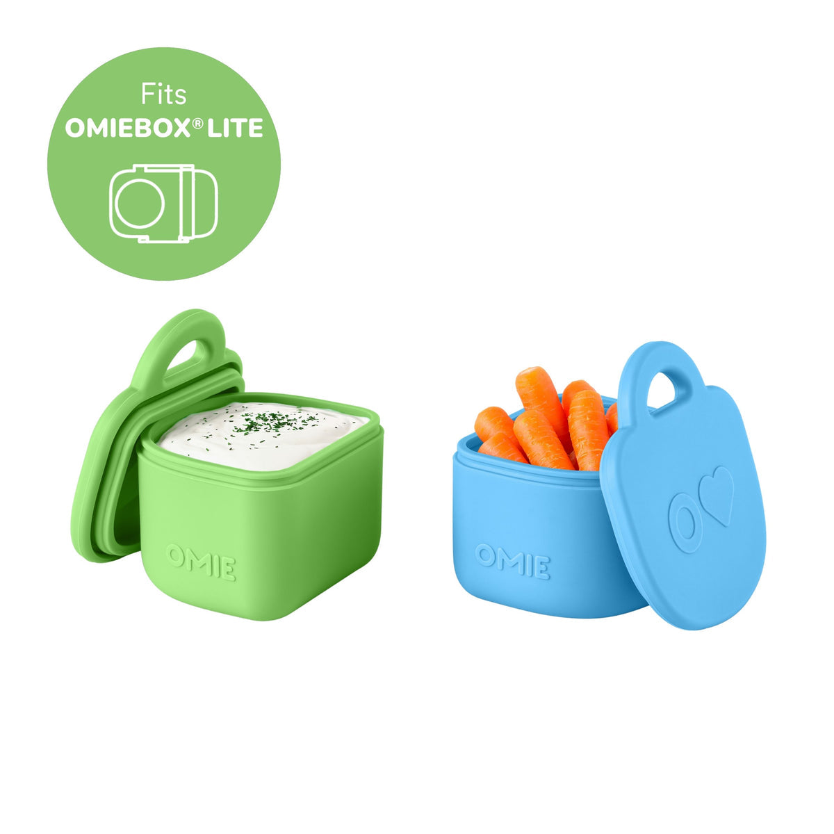 OmieBox® Lite Dip Containers Verde/Azul