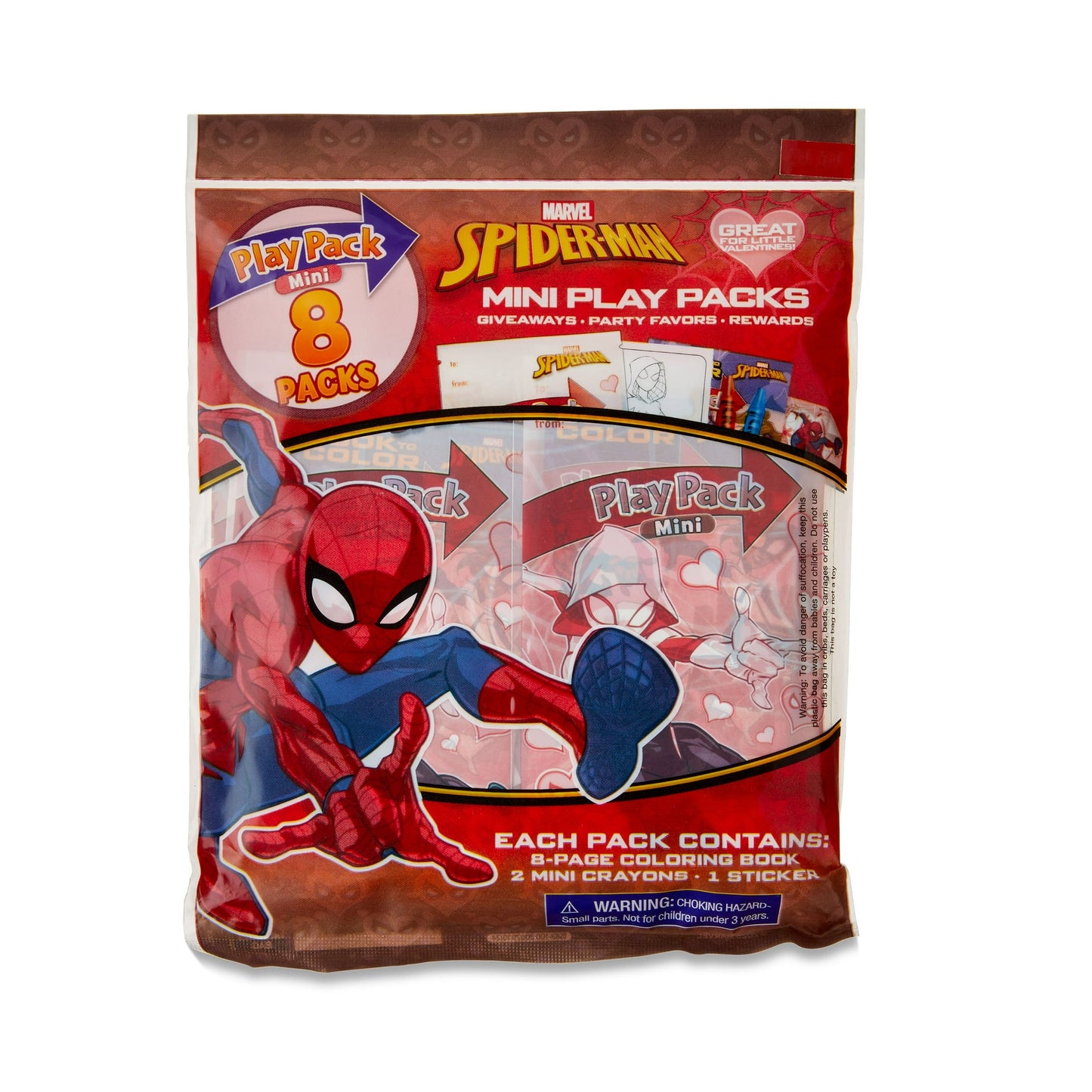 Pack de MINI Juego de San Valentín SPIDERMAN 8Uds PDQ