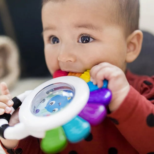 Juguete sensorial con sonajero y mordedor para bebé, unisex, multicolor