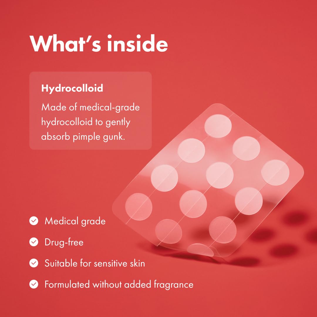 El parche hidrocoloide #1 para acné y espinillas para reducir granos y puntos blancos