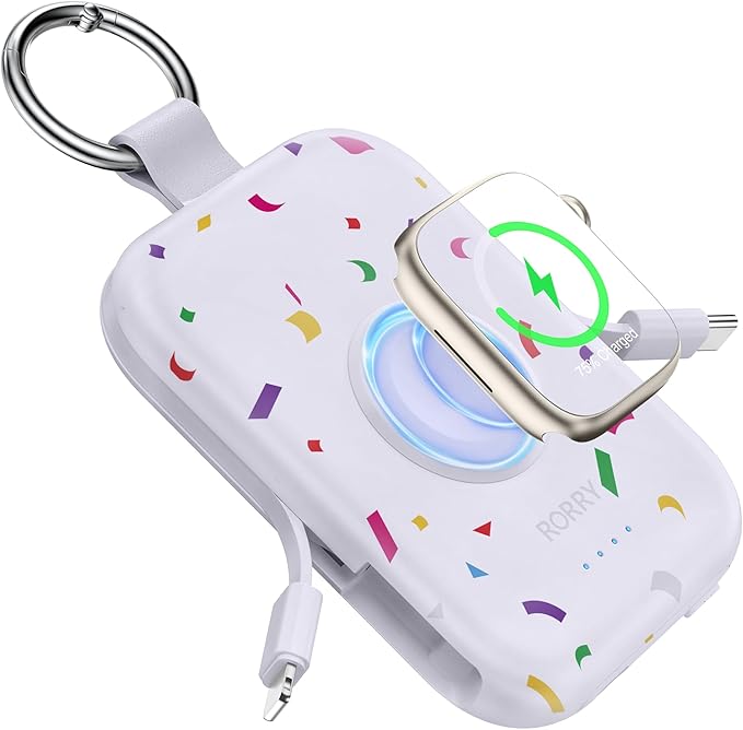RORRY Cargador portátil, cargador portátil de 5000 mAh Confeti-Púrpura
