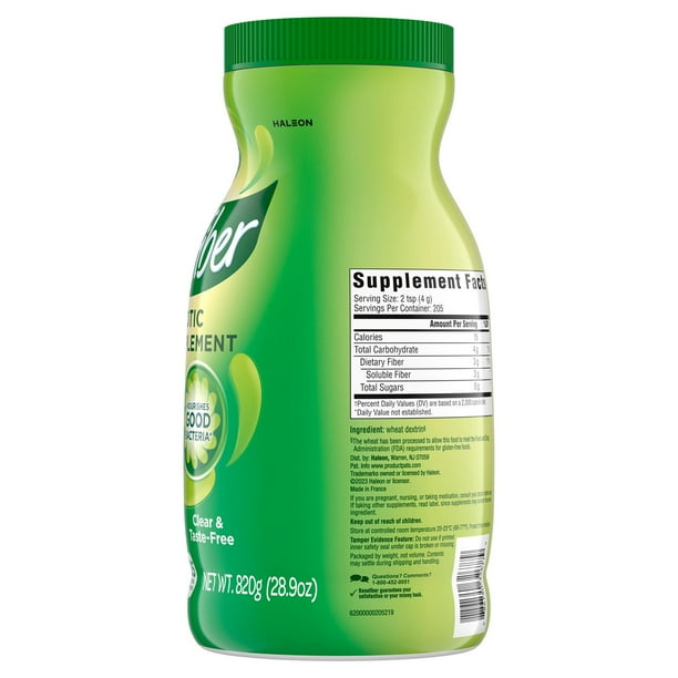 Suplemento diario de fibra prebiótica en polvo