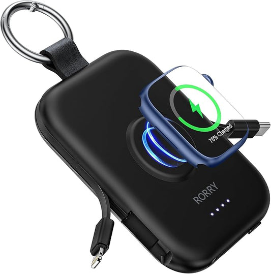 RORRY Cargador portátil, cargador portátil de 5000 mAh Negro