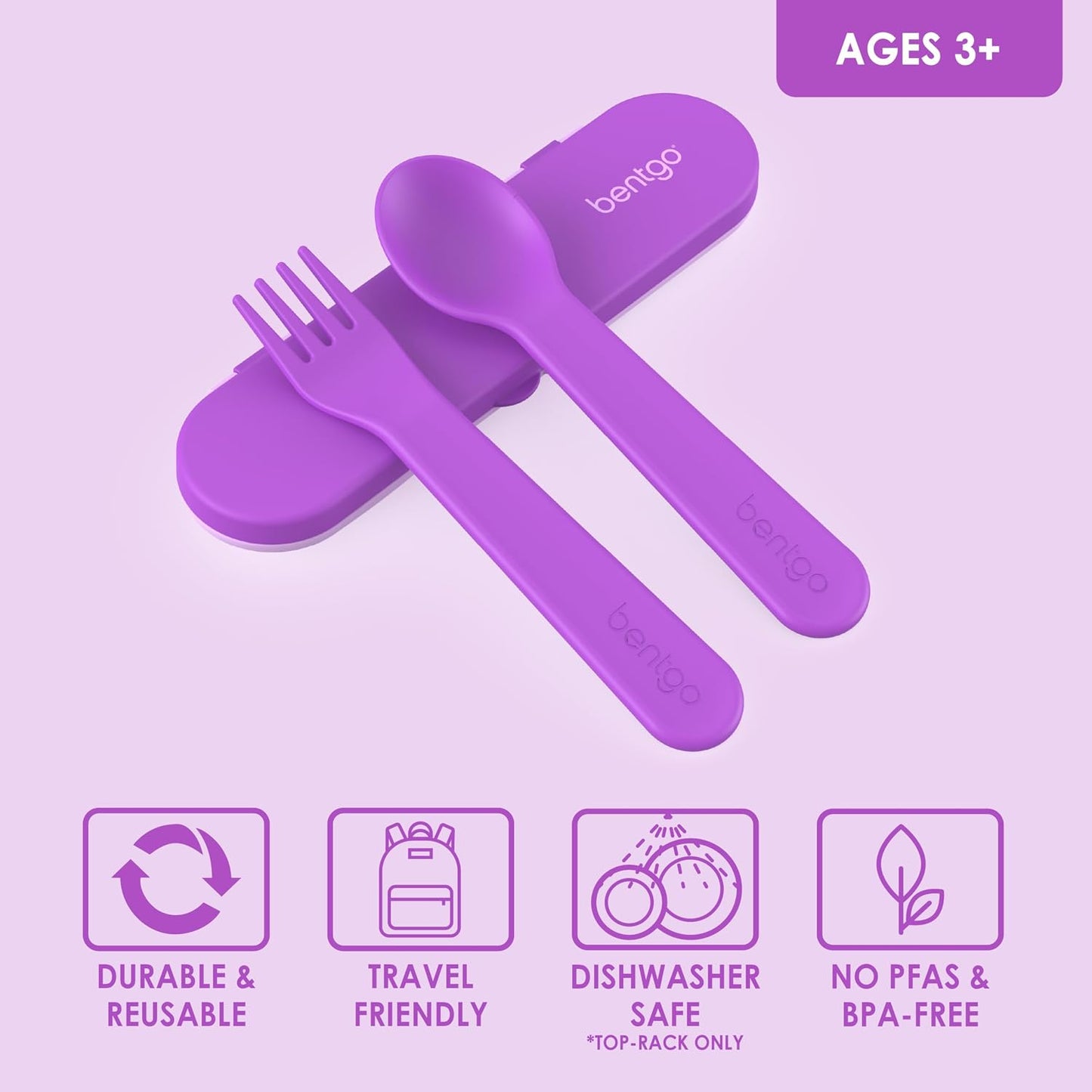 Bentgo Kids Utensils Set Púrpura