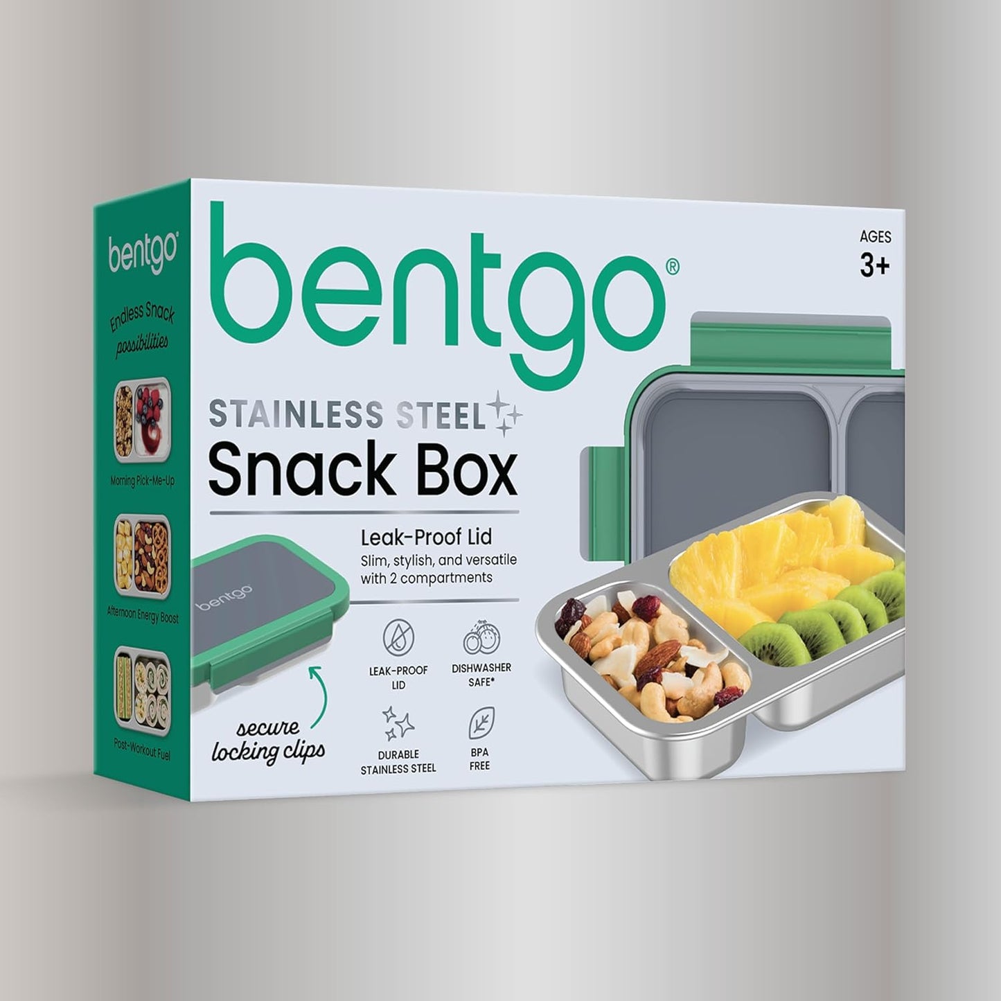 Bentgo snack  de acero inoxidable Hoja gris