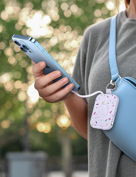 RORRY Cargador portátil, cargador portátil de 5000 mAh Confeti-Púrpura