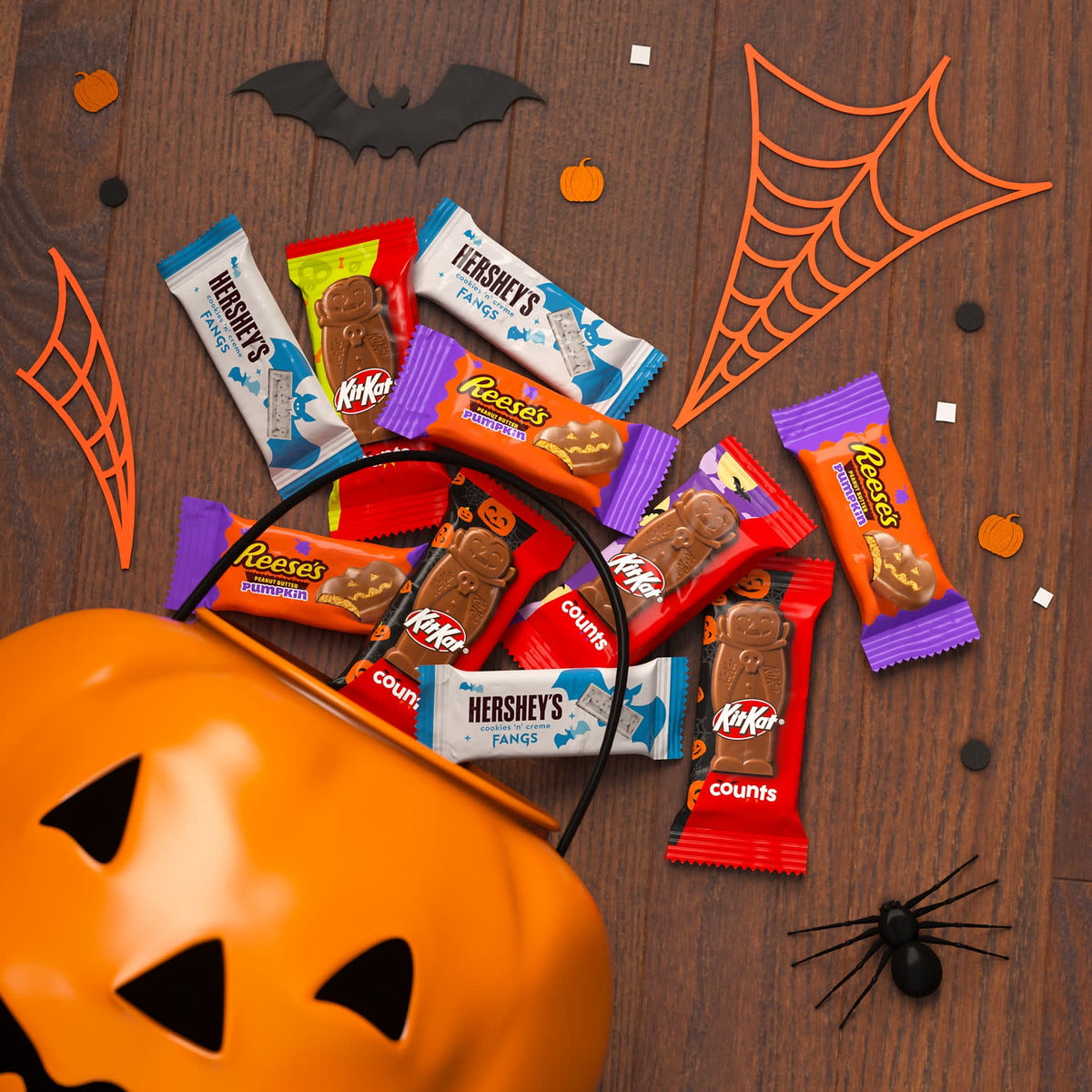 Surtido de dulces de Halloween de Hershey's, Kit Kat y Reese's,