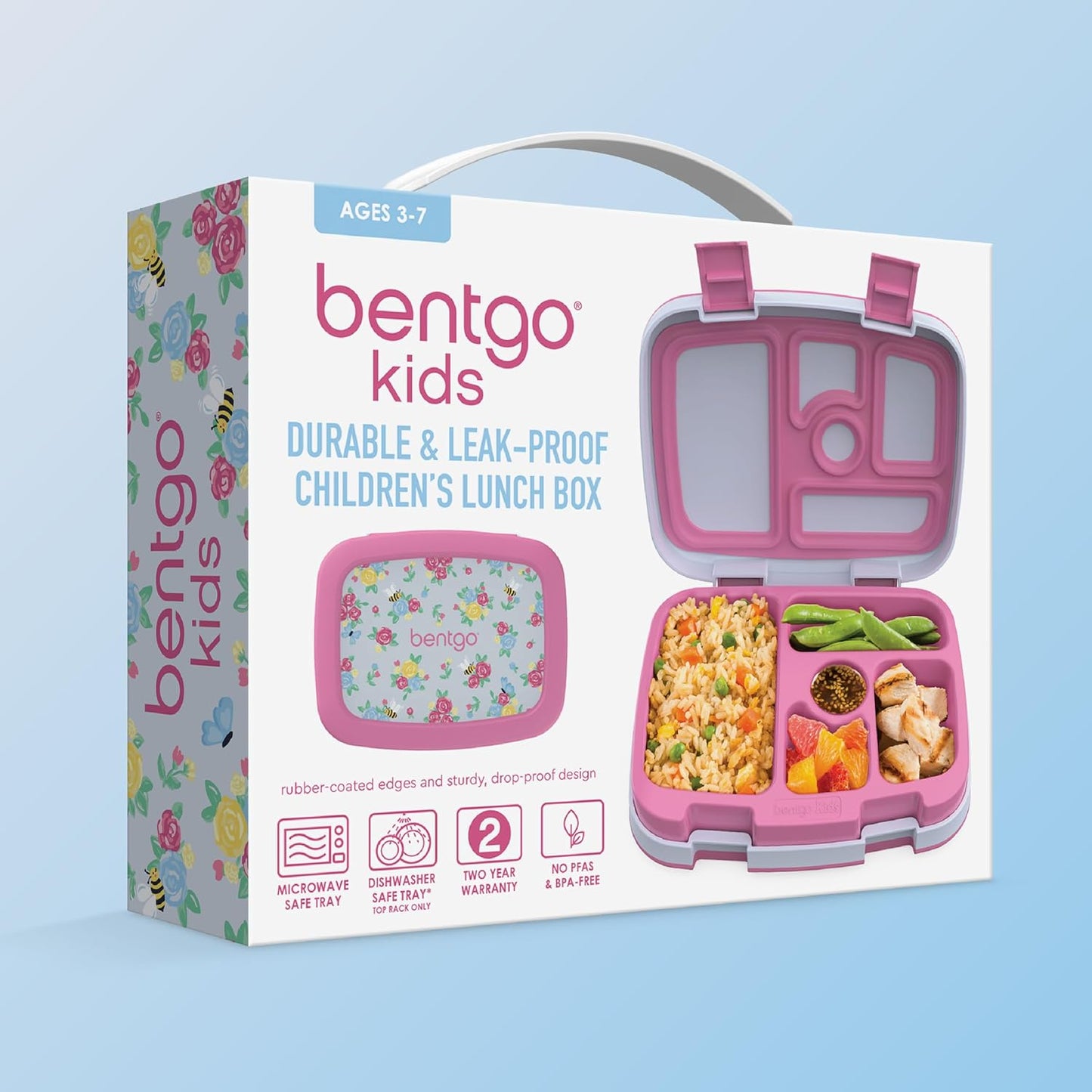 Bentgo Kids Prints Lunch Box Flores florecientes.
