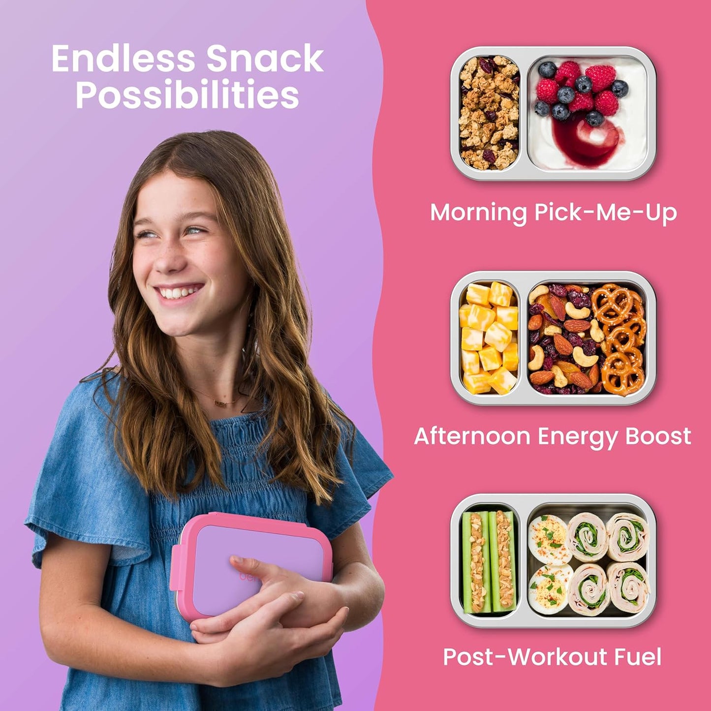 Bentgo snack  de acero inoxidable Lila