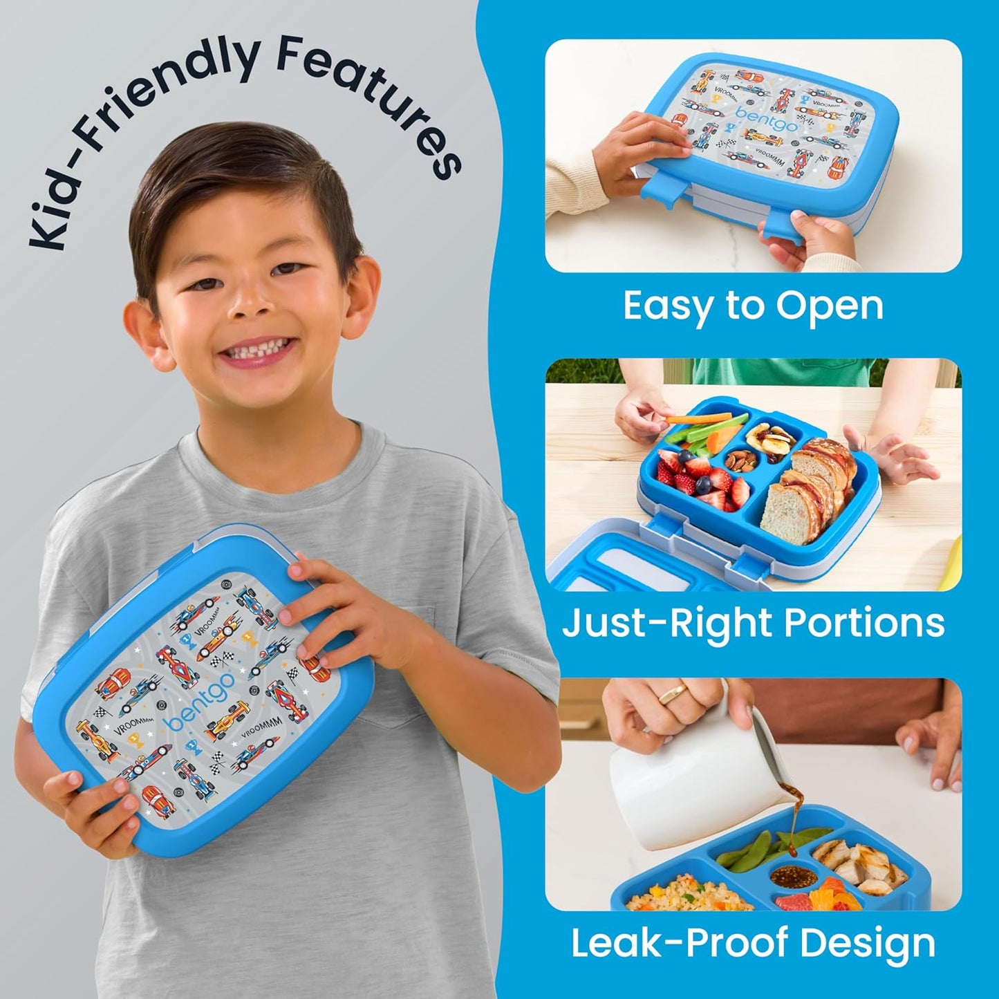 Bentgo Kids Prints Lunch Box Race Cars