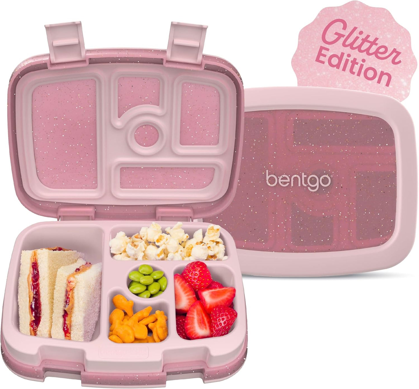 Bentgo Kids Prints Lunch Box Glitter Edition - Rosa pétalo