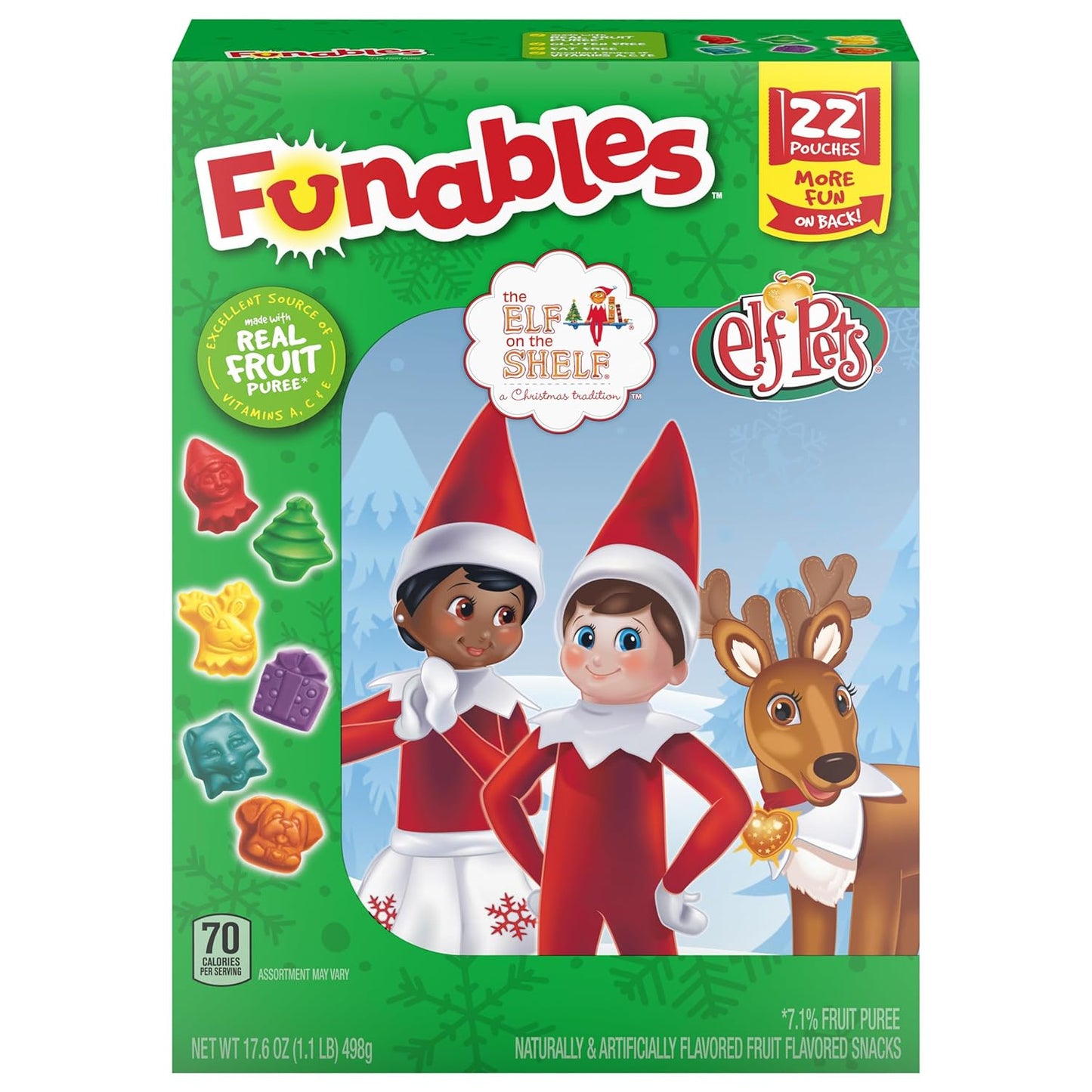 Funables Elf on the Shelf - Bocadillos de frutas navideñas, caja de 22 unidades