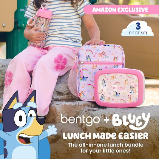 Preventa Set de tres piezas para la hora del almuerzo Bentgo + BLUEY Modelo Hearts & Crafts