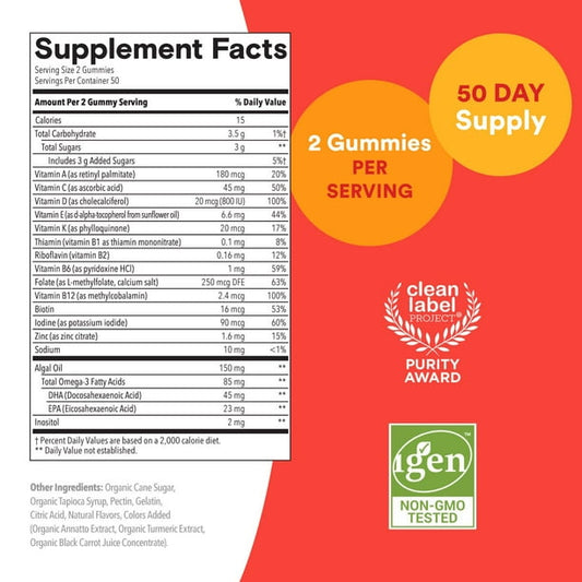 Gomitas multivitamínicas y omega para niños