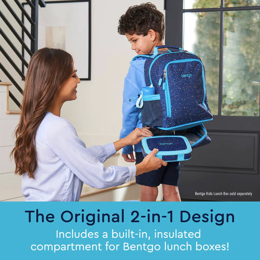 Bentgo Kids 2-in-1 Backpack & Lunch Bag Abyss Blue Speckle Confetti